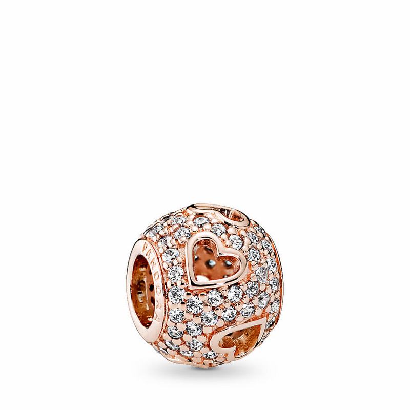 Pandora Australia Rose™ Tumbling Hearts Charm | AZFVGC583